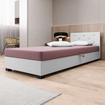 Čalúnená posteľ 110x195 MILEKA 1 - ružová / biela