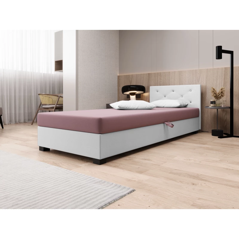 Čalúnená posteľ 110x195 MILEKA 1 - ružová / biela