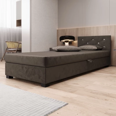 Čalúnená posteľ 80x195 MILEKA 1 - tmavo hnedá