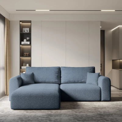 Rohová rozkladacia sedacia súprava ESTEL 2 - modrá, ľavý roh Rohová rozkladacia sedacia súprava ESTEL 2 - modrá, ľavý roh