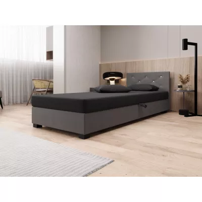 Čalúnená posteľ 100x195 MILEKA 2 - šedá / svetlo šedá