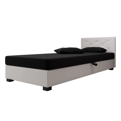 Čalúnená posteľ 100x195 MILEKA 2 - čierna / ecru