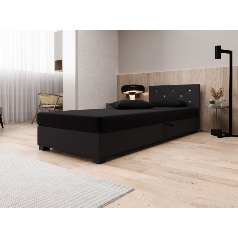 Čalúnená posteľ 120x195 MILEKA 2 - čierna / šedá