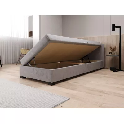 Čalúnená posteľ 90x195 MILEKA 2 - hnedá / ecru