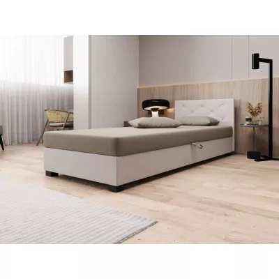 Čalúnená posteľ 110x195 MILEKA 2 - hnedá / ecru