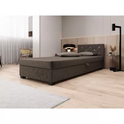 Čalúnená posteľ 110x195 MILEKA 2 - tmavo hnedá