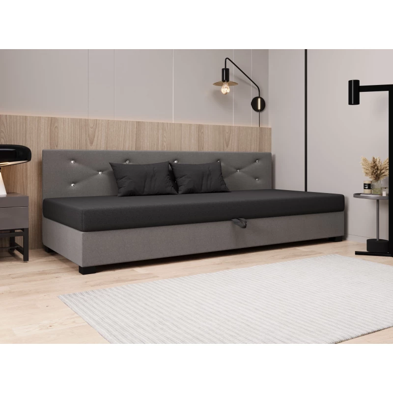 Čalúnená posteľ 110x195 MILEKA BIZ 1 - šedá / svetlo šedá