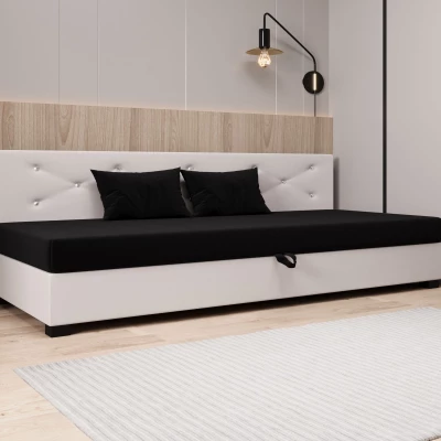 Čalúnená posteľ 110x195 MILEKA BIZ 1 - čierna / ecru