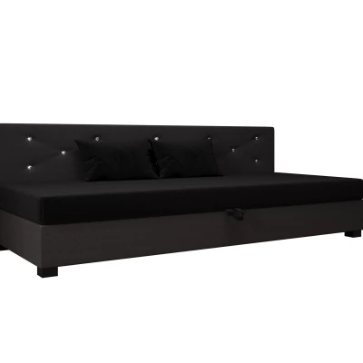 Čalúnená posteľ 100x195 MILEKA BIZ 1 - čierna / šedá