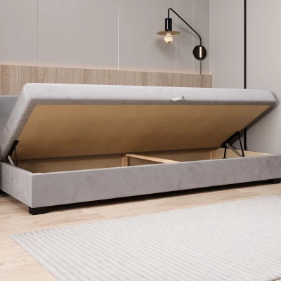 Čalúnená posteľ 90x195 MILEKA BIZ 1 - svetlo šedá / ecru