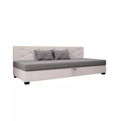 Čalúnená posteľ 100x195 MILEKA BIZ 1 - svetlo šedá / ecru