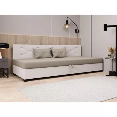 Čalúnená posteľ 80x195 MILEKA BIZ 1 - hnedá / ecru