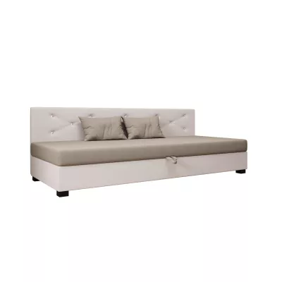 Čalúnená posteľ 100x195 MILEKA BIZ 1 - hnedá / ecru