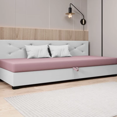 Čalúnená posteľ 80x195 MILEKA BIZ 1 - ružová / biela