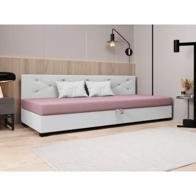 Čalúnená posteľ 80x195 MILEKA BIZ 1 - ružová / biela