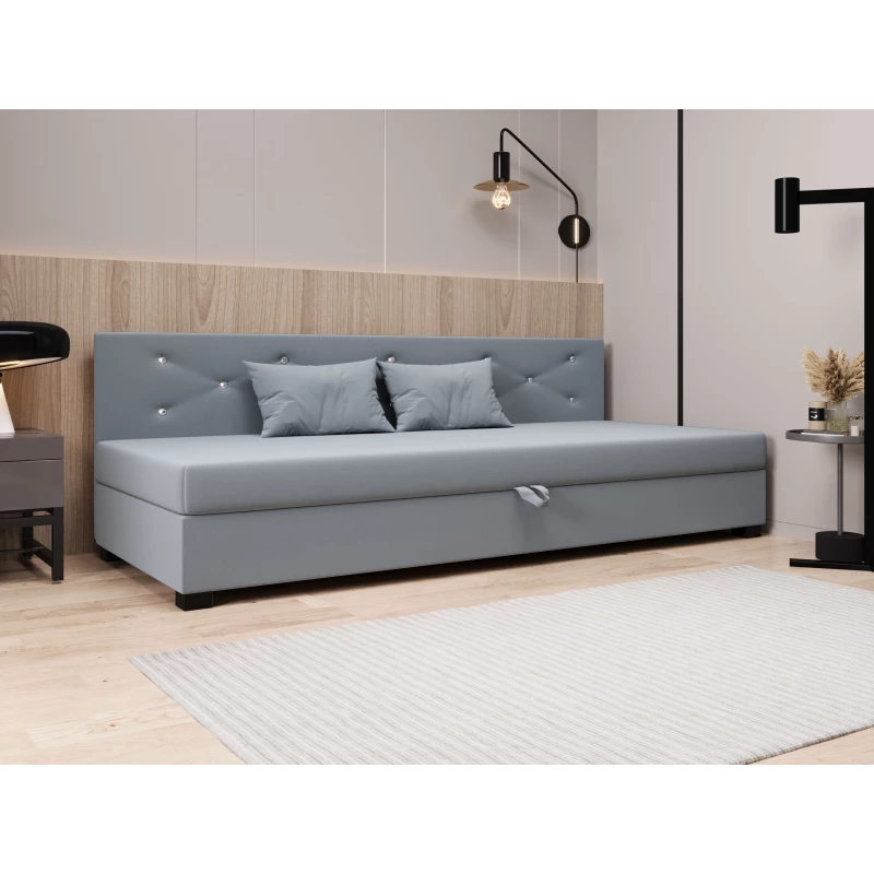 Čalúnená posteľ 90x195 MILEKA BIZ 1 - modrošedá