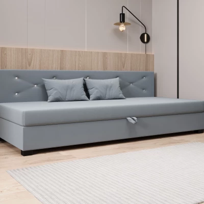 Čalúnená posteľ 110x195 MILEKA BIZ 1 - modrošedá