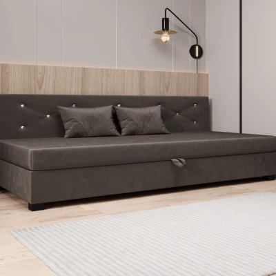 Čalúnená posteľ 110x195 MILEKA BIZ 1 - tmavo hnedá