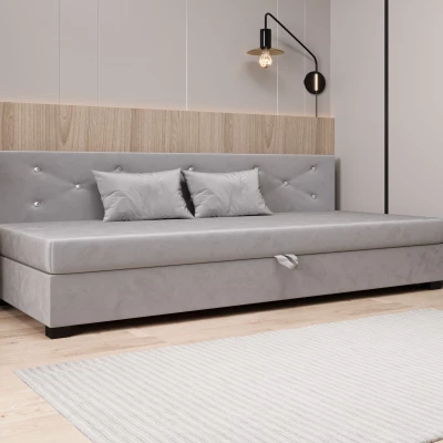 Čalúnená posteľ 110x195 MILEKA BIZ 1 - svetlo šedá