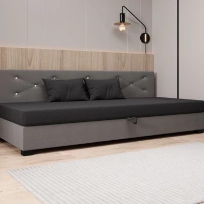 Čalúnená posteľ 110x195 MILEKA BIZ 2 - šedá / svetlo šedá