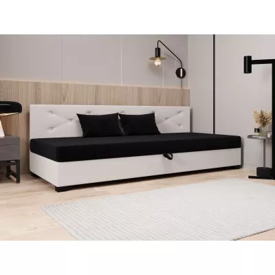 Čalúnená posteľ 80x195 MILEKA BIZ 2 - čierna / ecru