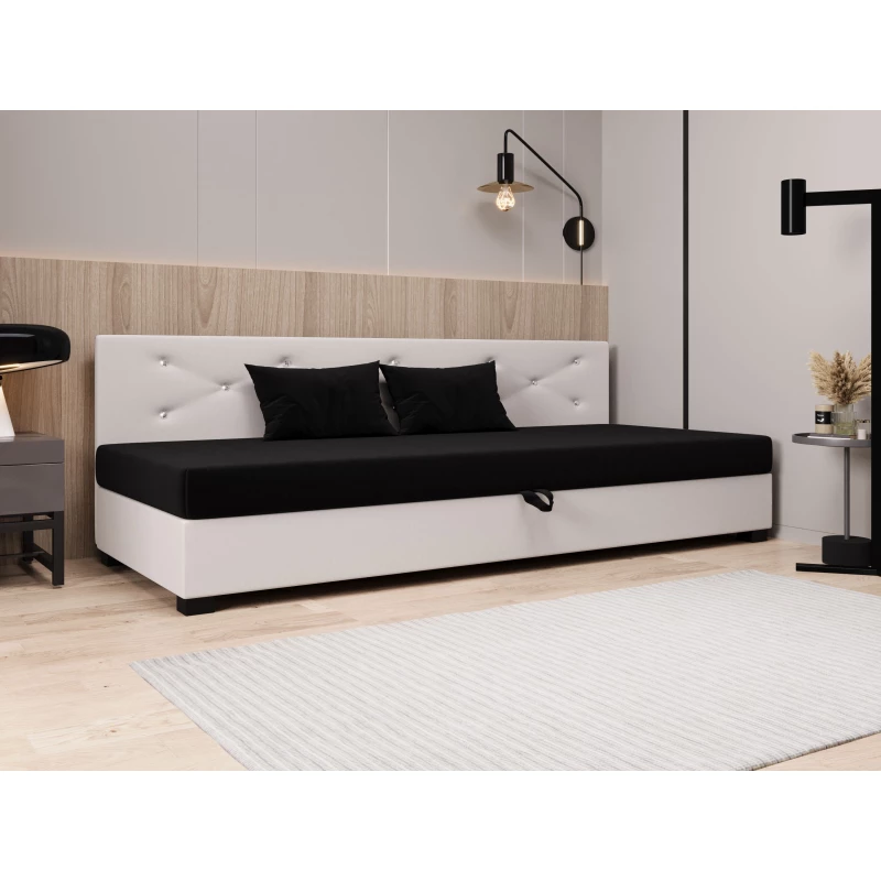 Čalúnená posteľ 120x195 MILEKA BIZ 2 - čierna / ecru