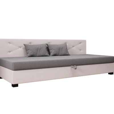 Čalúnená posteľ 90x195 MILEKA BIZ 2 - svetlo šedá / ecru