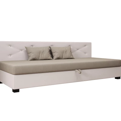 Čalúnená posteľ 90x195 MILEKA BIZ 2 - hnedá / ecru