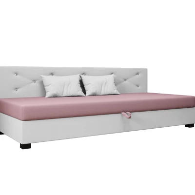 Čalúnená posteľ 120x195 MILEKA BIZ 2 - ružová / biela