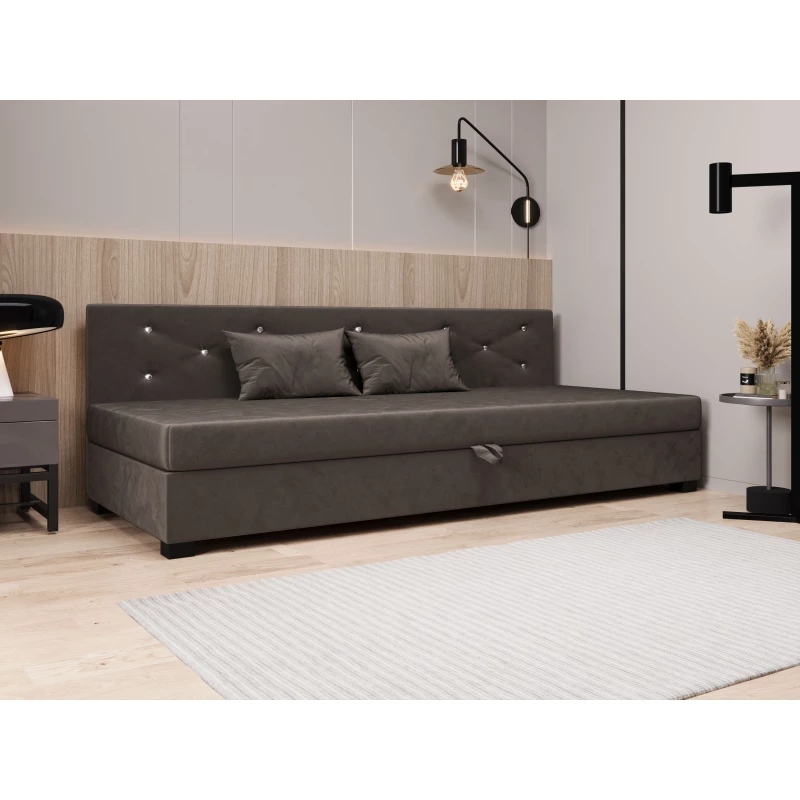 Čalúnená posteľ 90x195 MILEKA BIZ 2 - tmavo hnedá