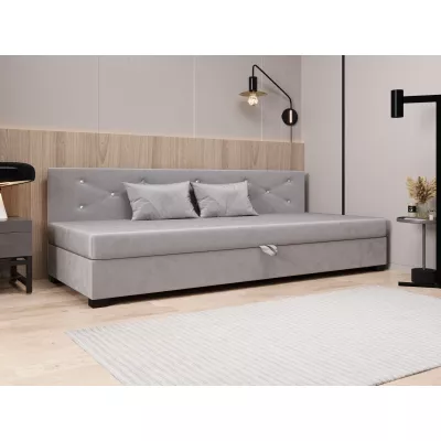 Čalúnená posteľ 110x195 MILEKA BIZ 2 - svetlo šedá