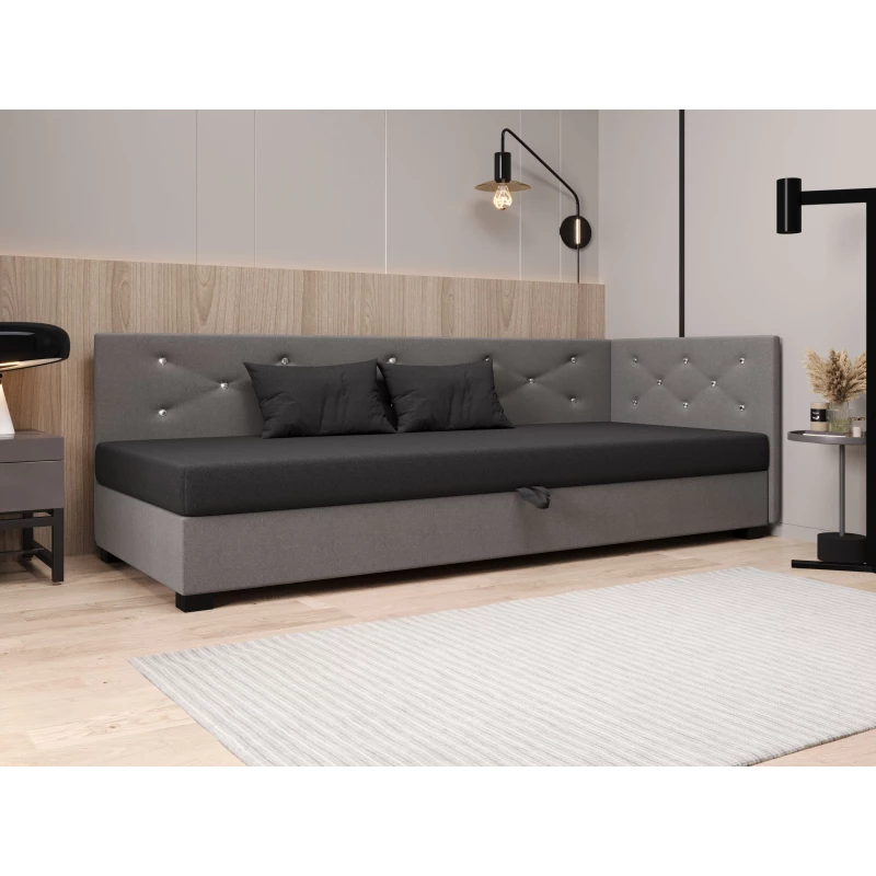 Čalúnená posteľ 120x195 MILEKA PLUS 1 - šedá / svetlo šedá