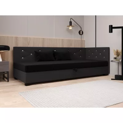 Čalúnená posteľ 80x195 MILEKA PLUS 1 - čierna / šedá