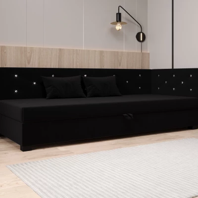 Čalúnená posteľ 90x195 MILEKA PLUS 1 - čierna