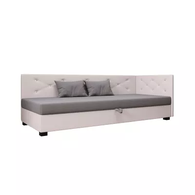 Čalúnená posteľ 90x195 MILEKA PLUS 1 - svetlo šedá / ecru