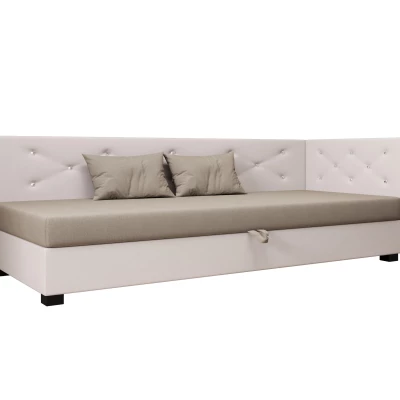 Čalúnená posteľ 80x195 MILEKA PLUS 1 - hnedá / ecru