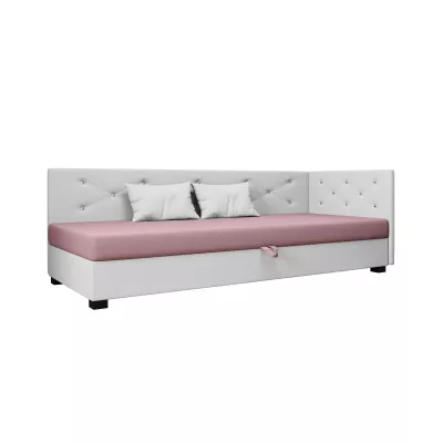 Čalúnená posteľ 110x195 MILEKA PLUS 1 - ružová / biela