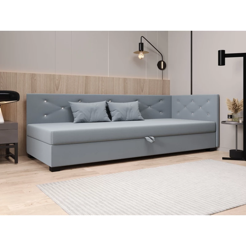 Čalúnená posteľ 110x195 MILEKA PLUS 1 - modrošedá