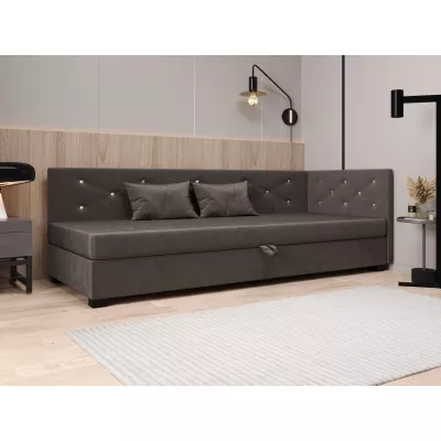 Čalúnená posteľ 80x195 MILEKA PLUS 1 - tmavo hnedá