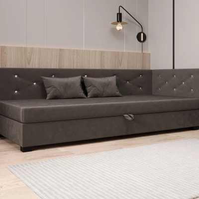 Čalúnená posteľ 120x195 MILEKA PLUS 1 - tmavo hnedá