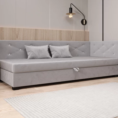 Čalúnená posteľ 80x195 MILEKA PLUS 1 - svetlo šedá