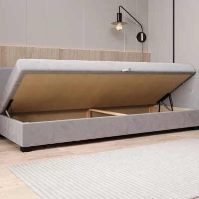 Čalúnená posteľ 90x195 MILEKA PLUS 1 - svetlo šedá