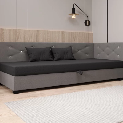 Čalúnená posteľ 90x195 MILEKA PLUS 2 - šedá / svetlo šedá