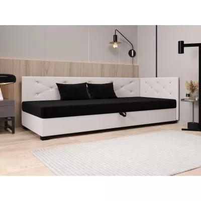 Čalúnená posteľ 80x195 MILEKA PLUS 2 - čierna / ecru