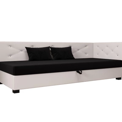 Čalúnená posteľ 110x195 MILEKA PLUS 2 - čierna / ecru