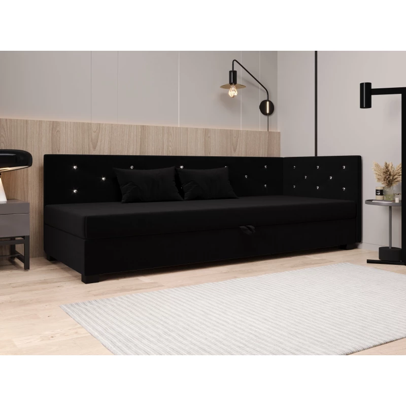 Čalúnená posteľ 90x195 MILEKA PLUS 2 - čierna