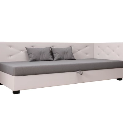 Čalúnená posteľ 80x195 MILEKA PLUS 2 - svetlo šedá / ecru