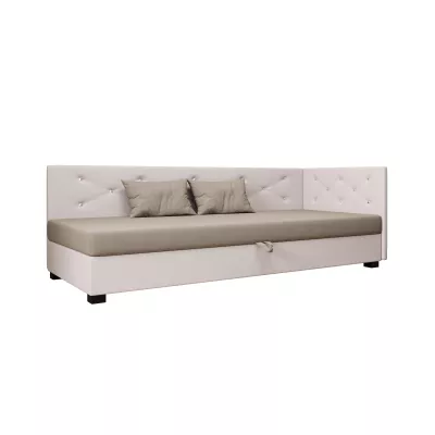 Čalúnená posteľ 80x195 MILEKA PLUS 2 - hnedá / ecru