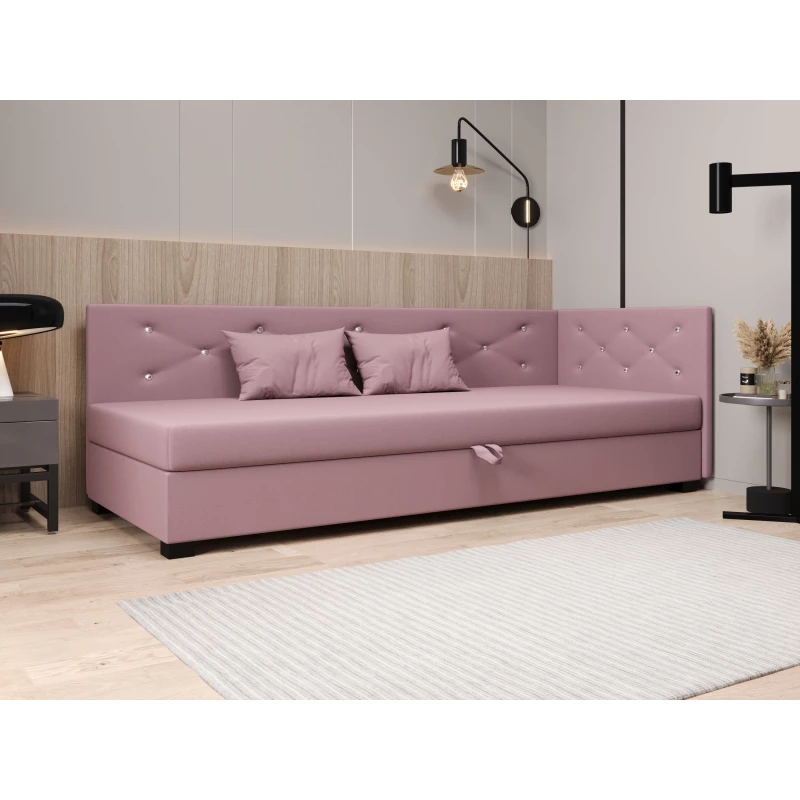 Čalúnená posteľ 90x195 MILEKA PLUS 2 - ružová