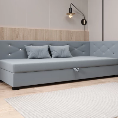 Čalúnená posteľ 100x195 MILEKA PLUS 2 - modrošedá